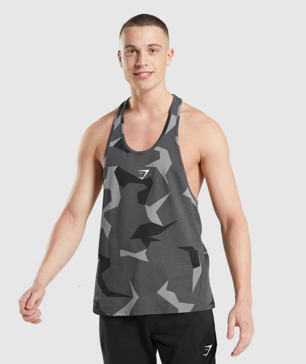 Panske Tielko Gymshark Critical Stringer Čierne | MF0783652